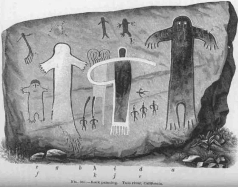 Painted Rock pictograph of the Hairy Man